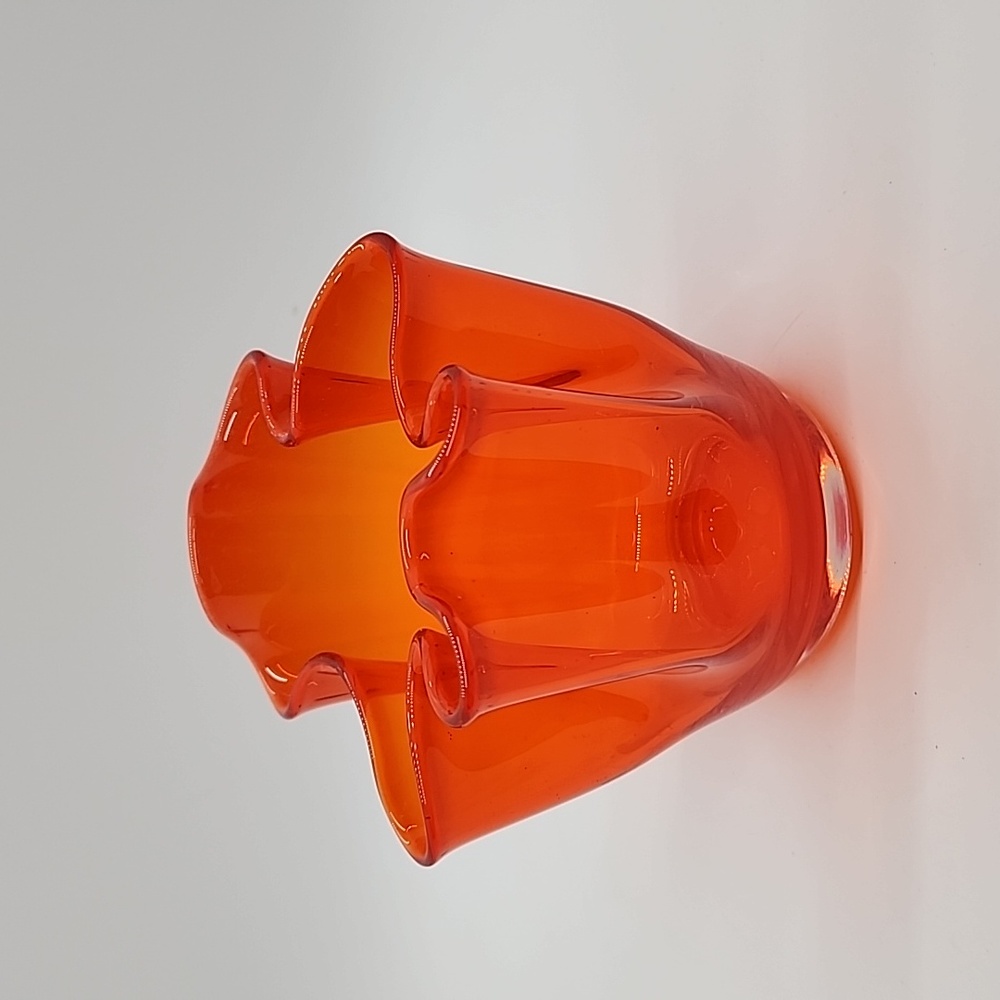 Vintage Viking Vibrant Orange Glass Vase